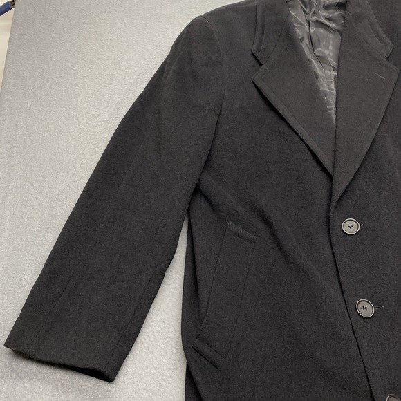 Giorgio Armani Mens Black Virgin Wool Cashmere Blend Overcoat Made in Italy 42R - Picture 3 of 16